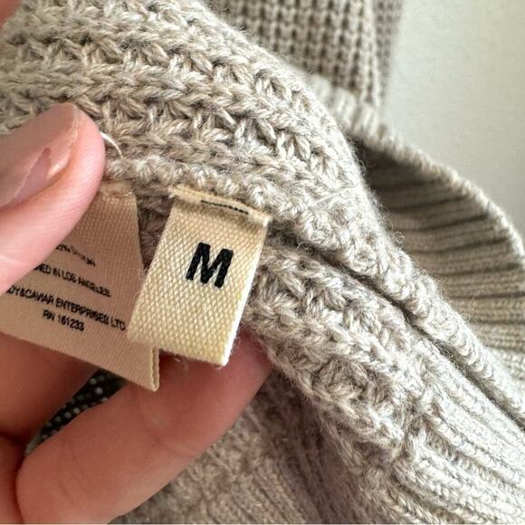 Crafted by Candy & Caviar Men's Medium Wool Cotton Blend Waffle Henley Sweater - Picture 6 of 9